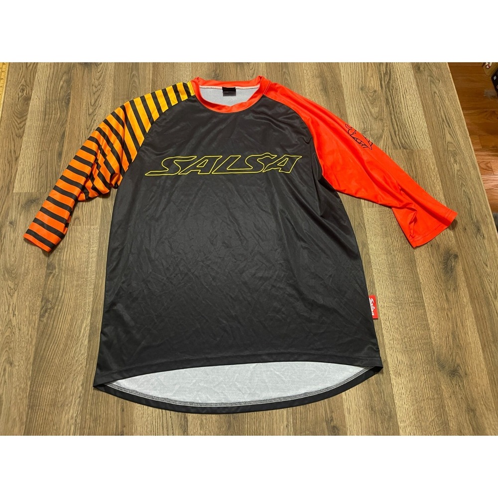 Salsa Shirt, Men's Size XL, Black Orange Yellow, Active, 3/4 Sleeve